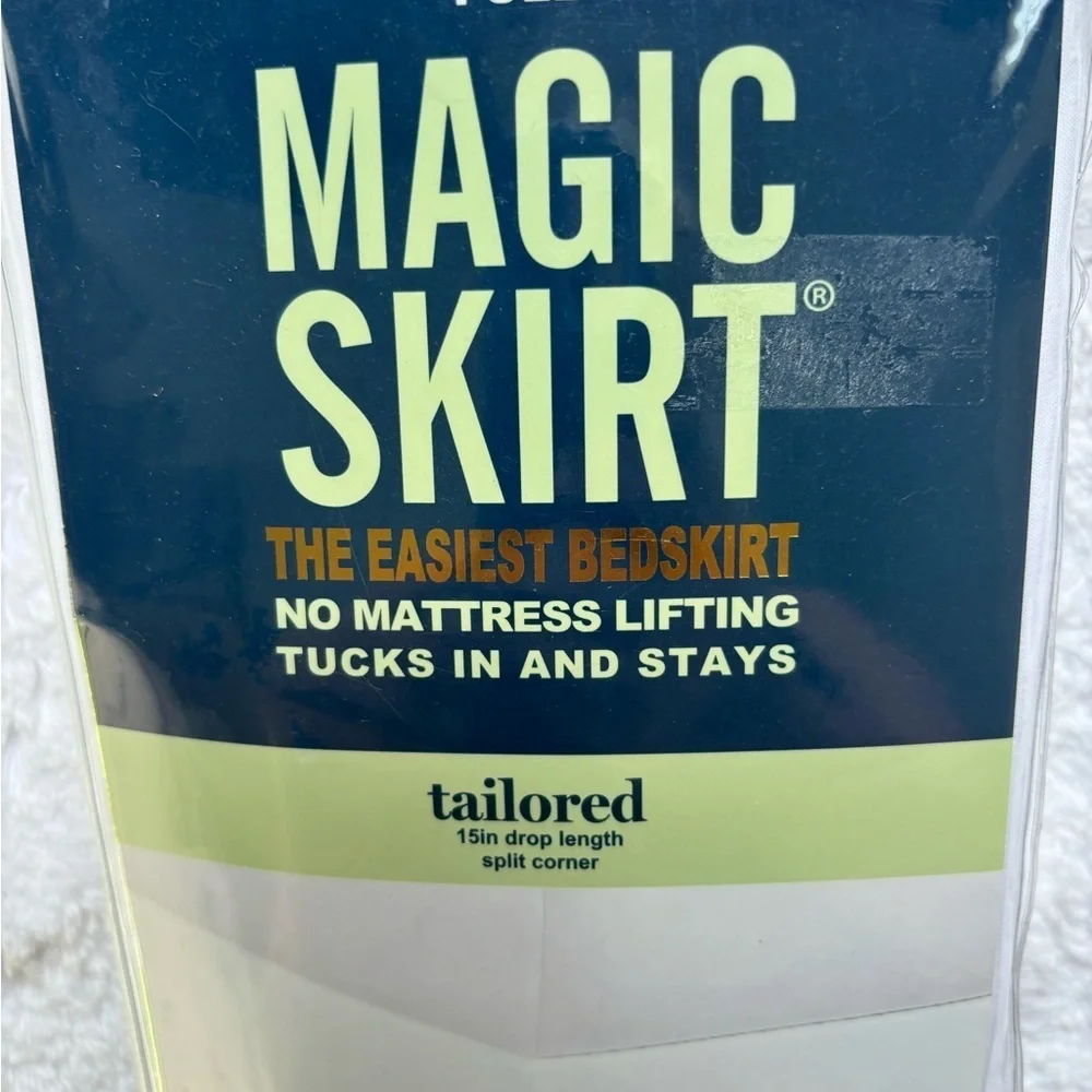 Full Magic Skirt The Easiest Bedskirt Tailored 15in Drop Length Split Corner